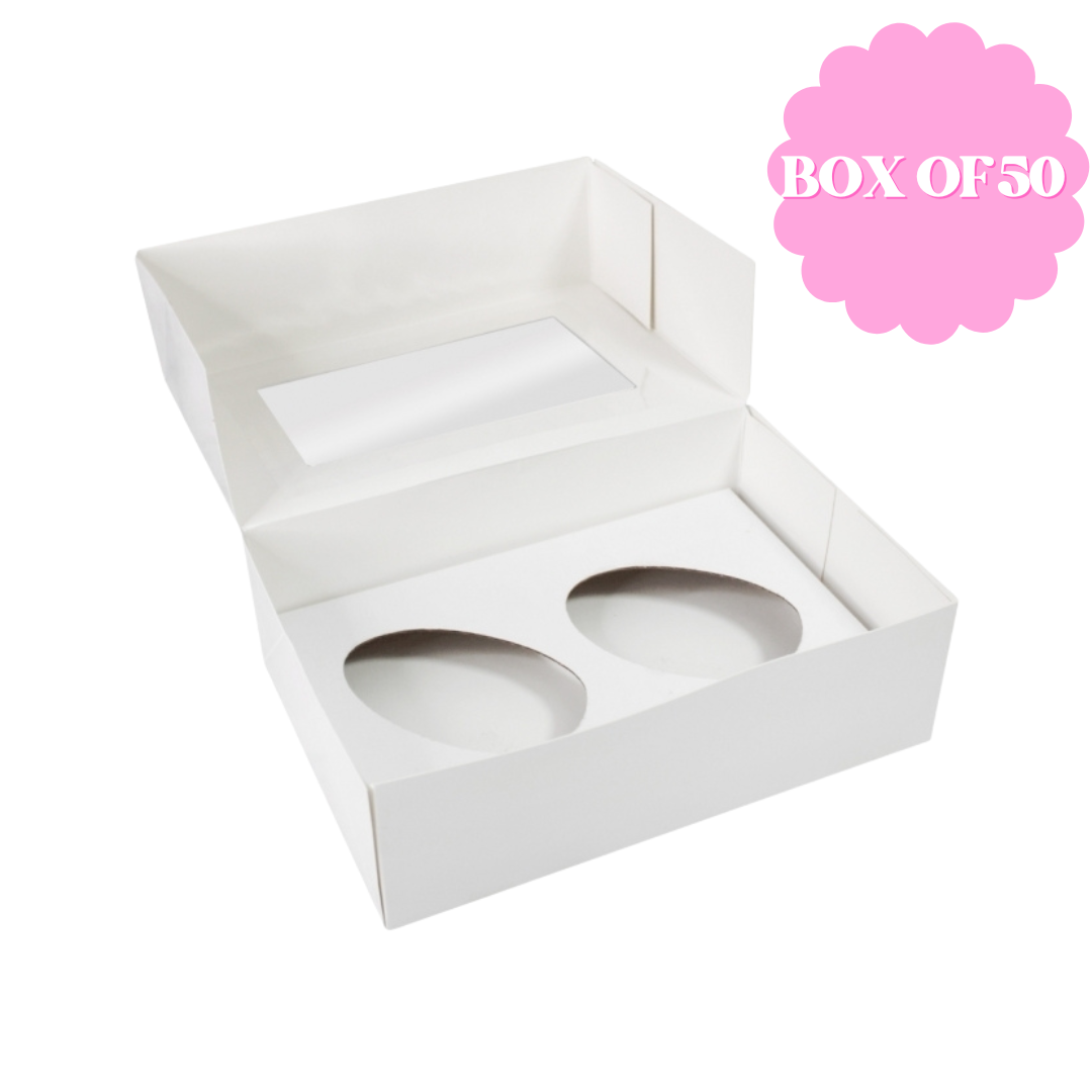 BULK Holds 2 White Easter Egg Box With Window