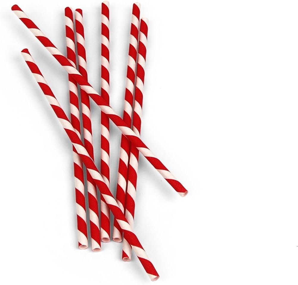 Party Straws Paper Bendy 20cm Bio Degradable