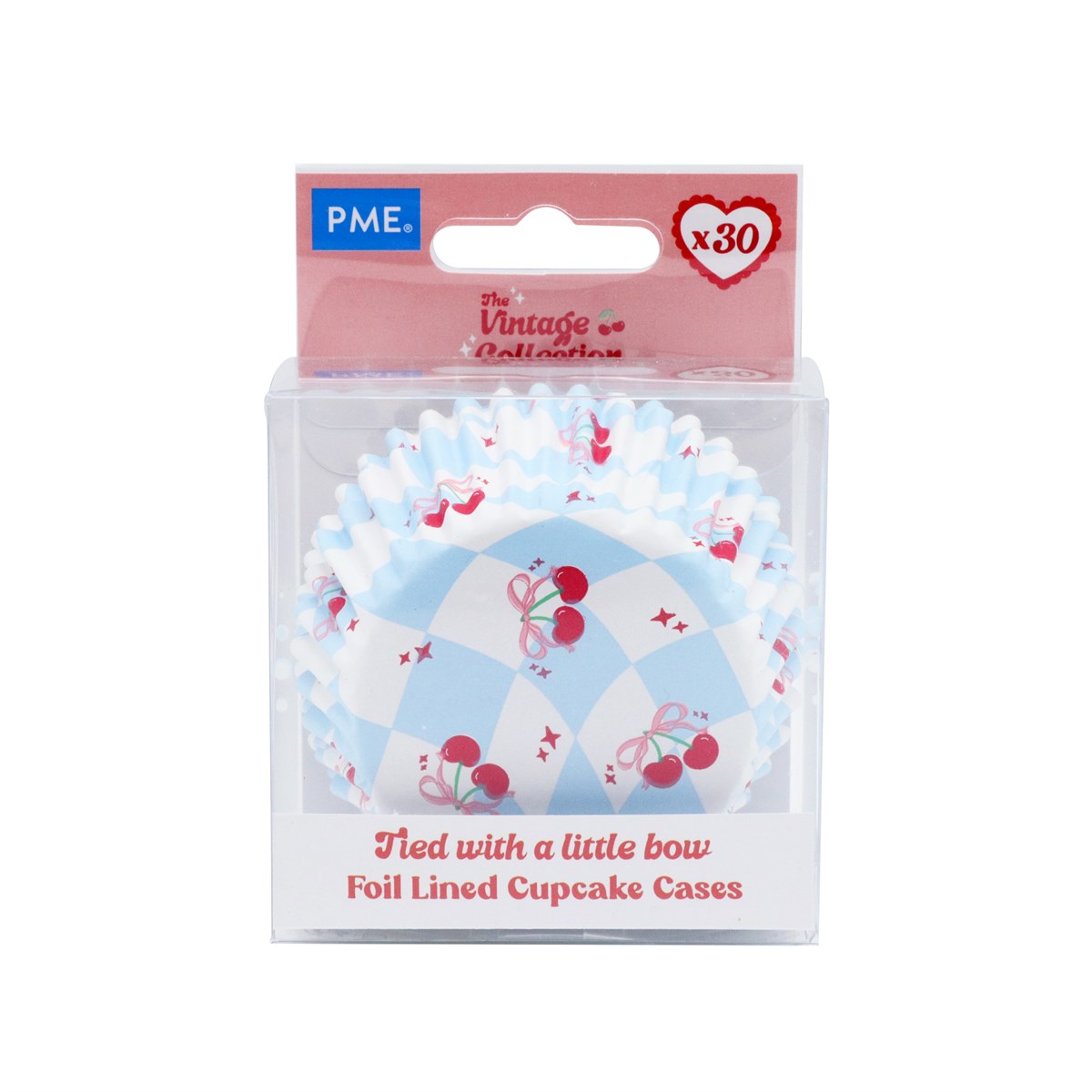 Vintage Foil-Lined Cupcake Cases - Tied with a Little Bow (Pack of 30)