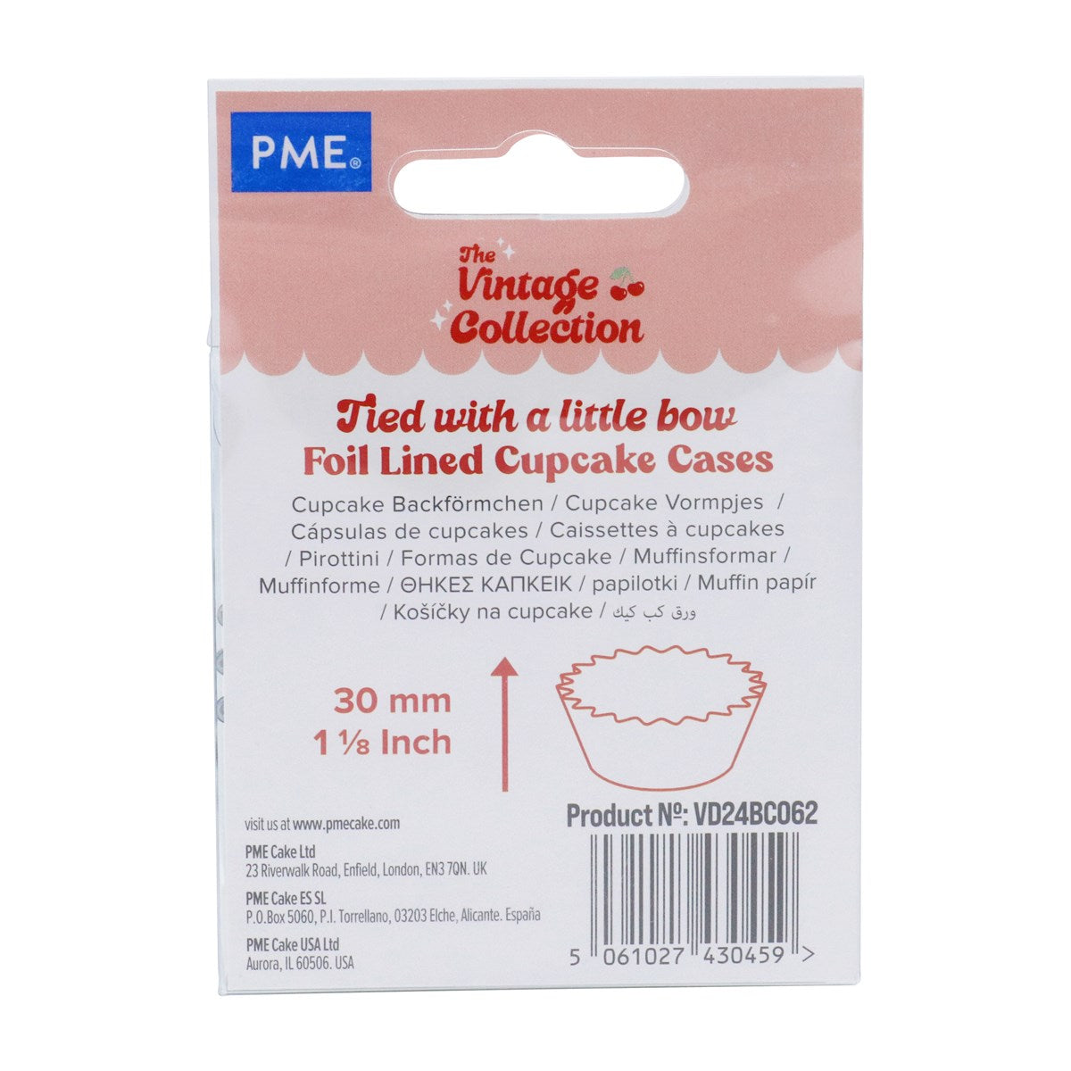Vintage Foil-Lined Cupcake Cases - Tied with a Little Bow (Pack of 30)