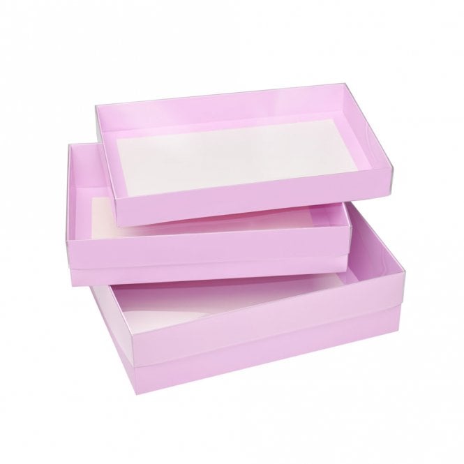 Lilac Deluxe Treat Boxes with Clear Lid