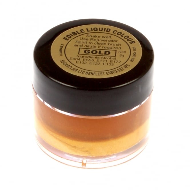 SUGARFLAIR Silver & Gold Metallic - Edible Liquid Icing Colouring 8g