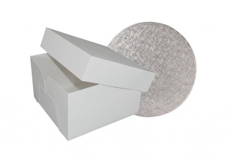 Cake Board and Box - Silver