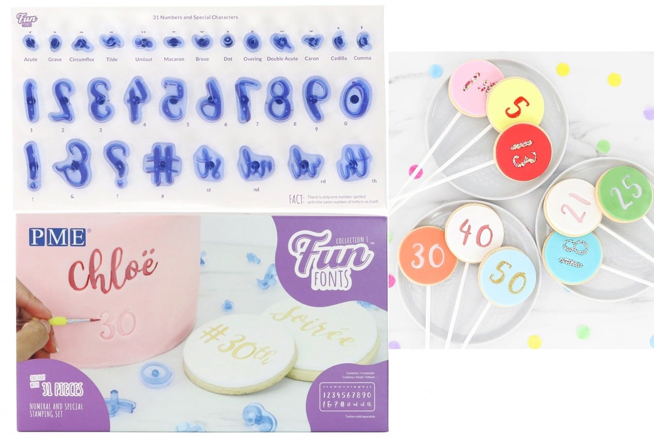 PME : FUN FONTS NUMERAL & SPECIAL CHARACTER EMBOSSING SET (FF53)