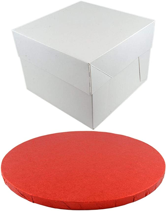 Cake Board and Box - Red