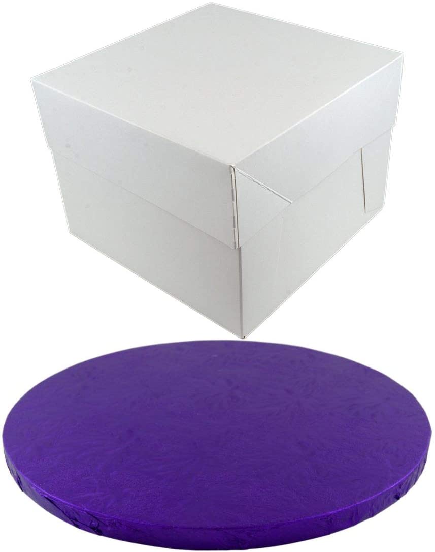 Cake Board and Box - Purple