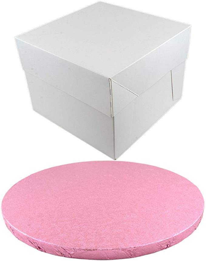 Cake Board and Box - Pale Pink