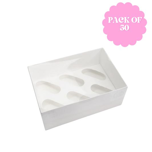 BULK SIMPLY MAKING Holds 6 Cupcake Box With Full Clear Lid - Pack Of 2