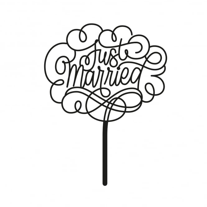 MAKE A WISH - Just Married Cake Topper