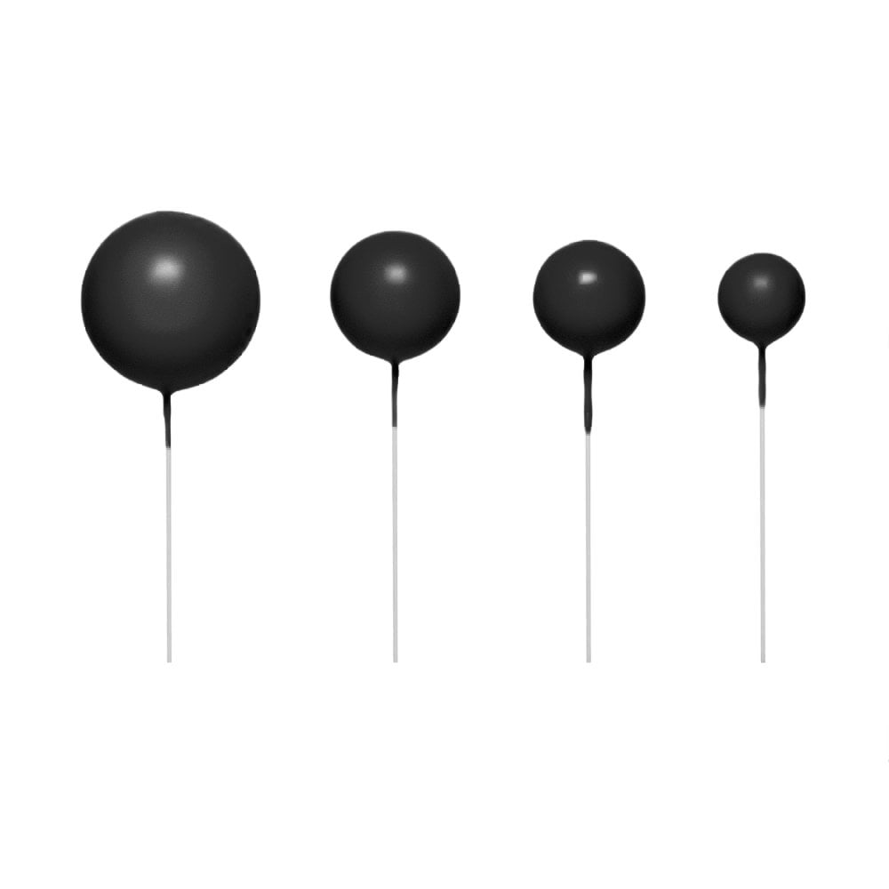 Black - Sphere Cake Deco Balls (Pack Of 5)