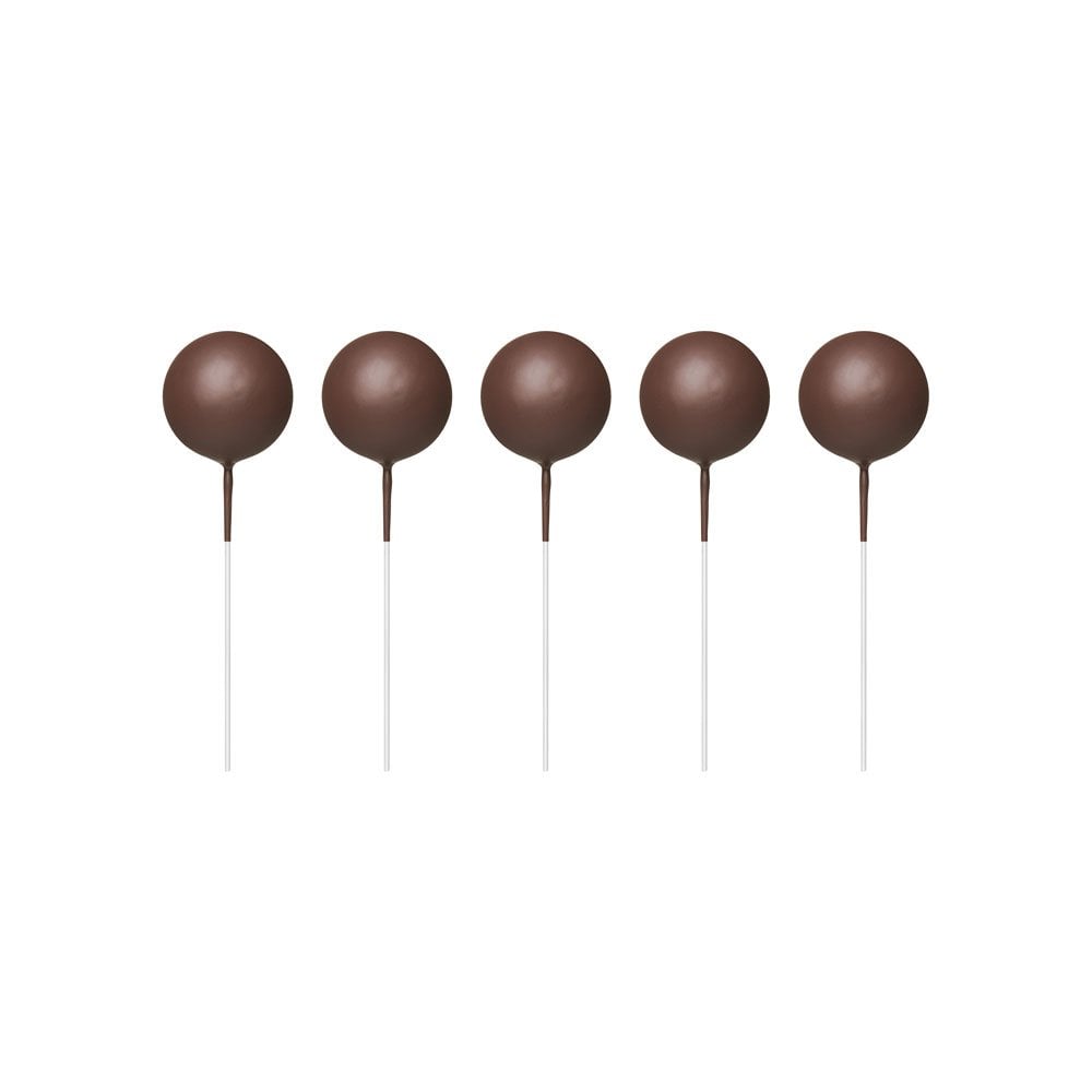 Brown - Sphere Cake Deco Balls (Pack Of 5)