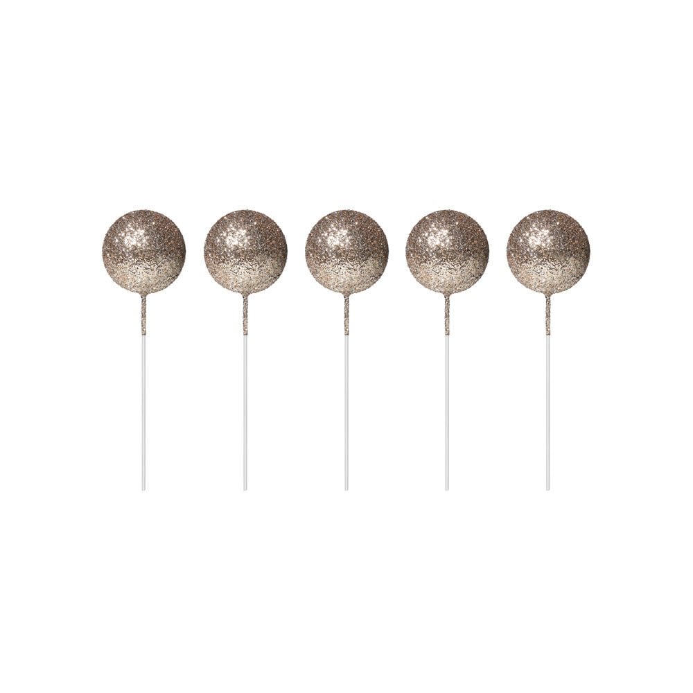 Champagne Sparkle - Sphere Cake Deco Balls (Pack Of 5)