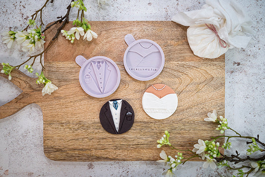 Cupcake Tops - Bride & Groom Silicone Moulds