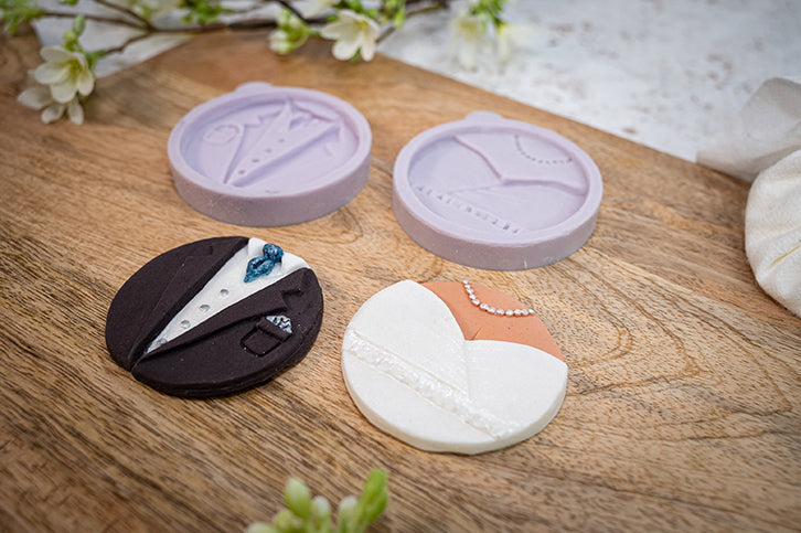 Cupcake Tops - Bride & Groom Silicone Moulds