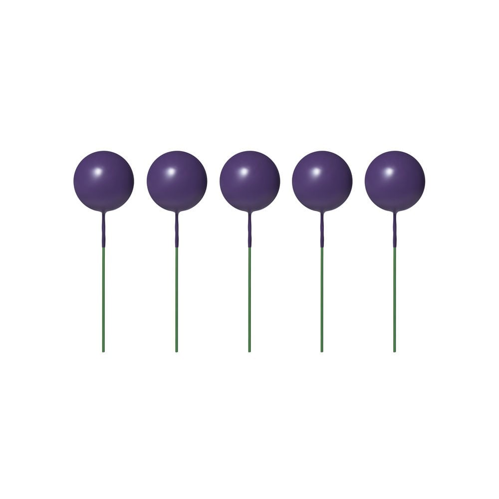 Dark Purple Smooth - Sphere Cake Deco Balls (Pack Of 5)