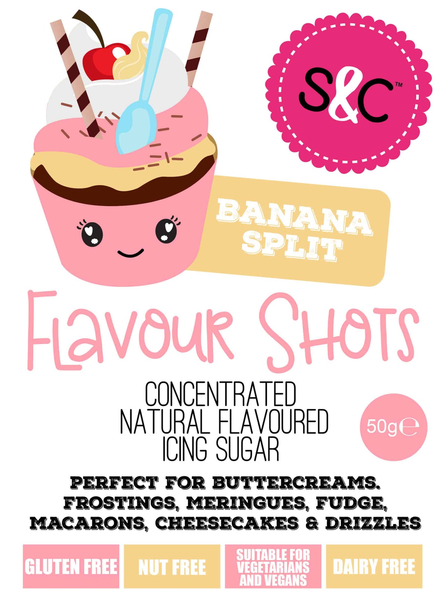 White Chocolate - Flavour Shots - Concentrated Icing Sugar 50g