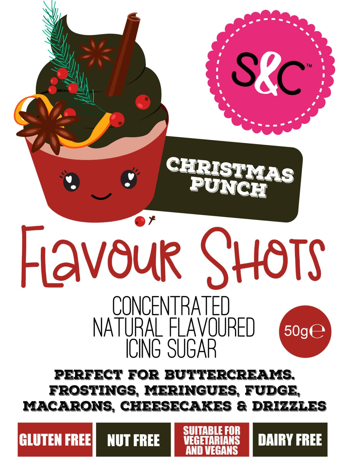 Christmas Punch - Flavour Shots - Concentrated Icing Sugar 50g