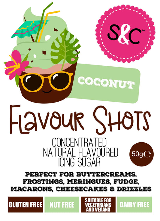 Coconut - Flavour Shots - Concentrated Icing Sugar 50g