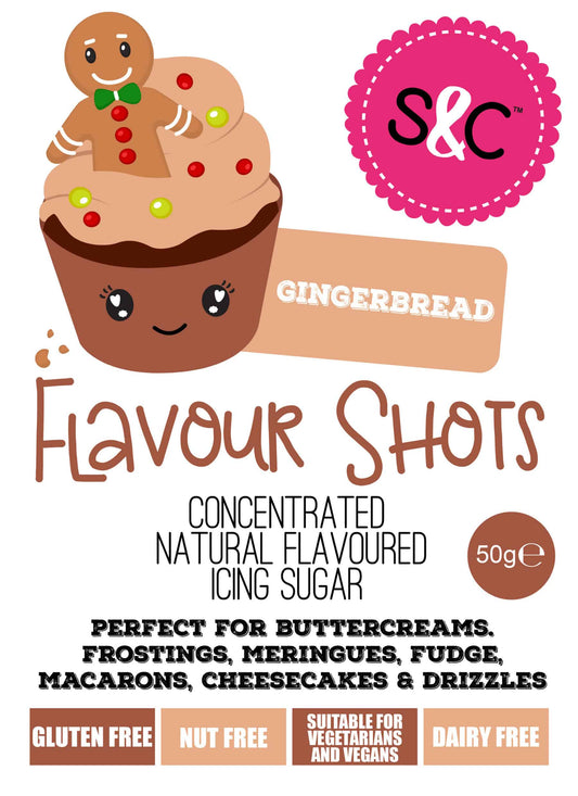 Gingerbread - Flavour Shots - Concentrated Icing Sugar 50g