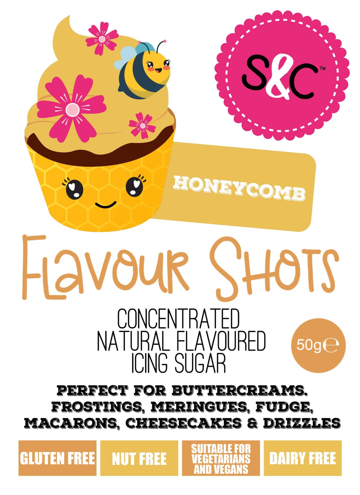 Honeycomb - Flavour Shots - Concentrated Icing Sugar 50g