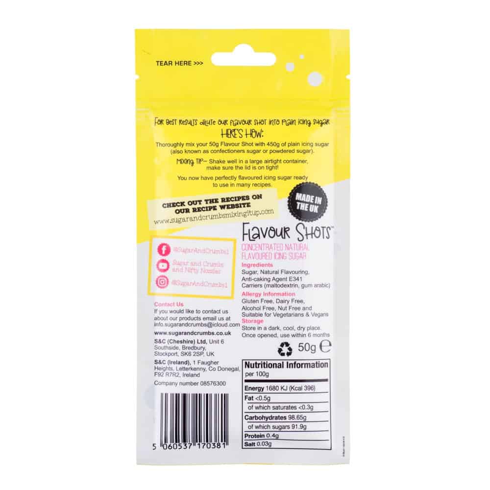 Lemon Drizzle - Flavour Shots - Concentrated Icing Sugar 50g