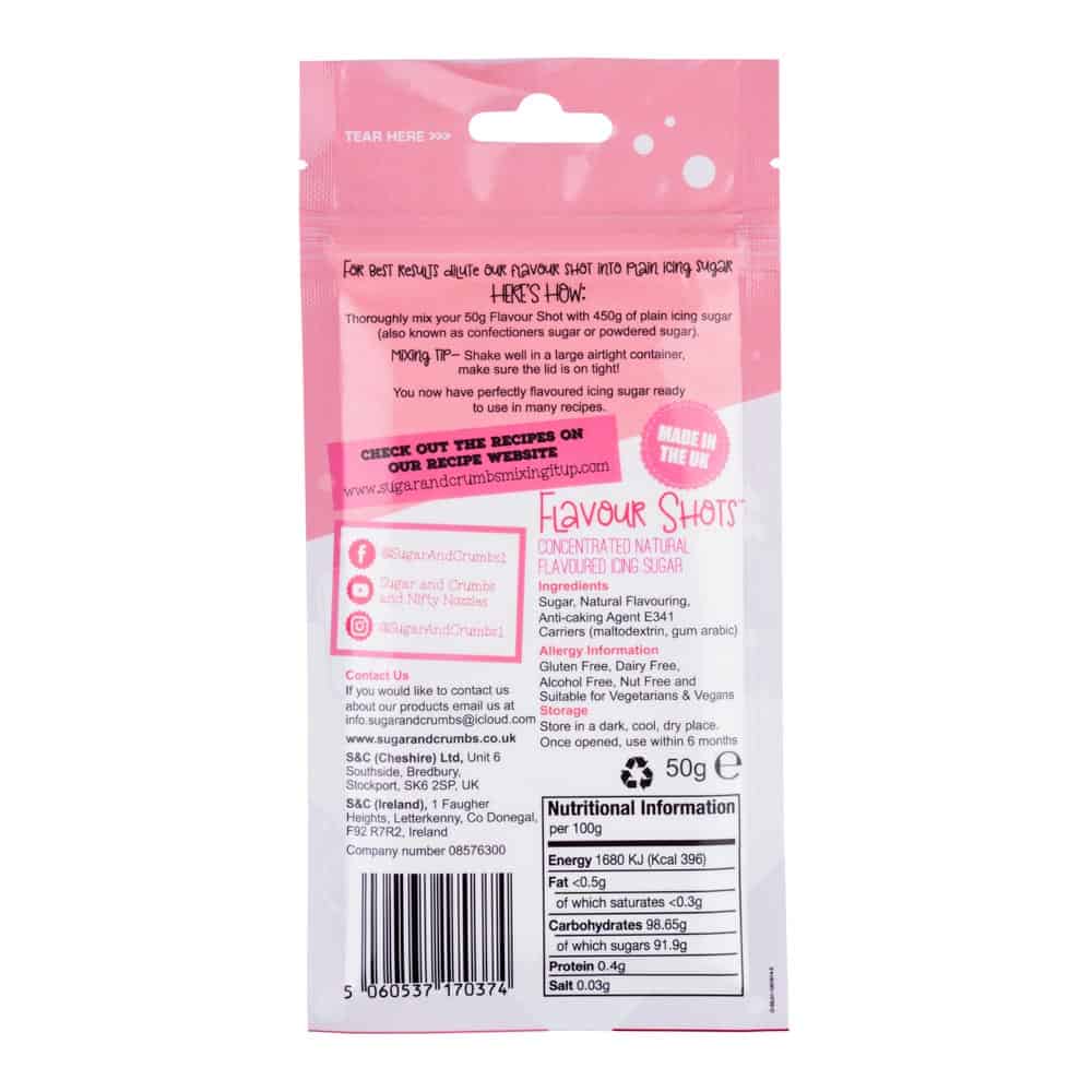 Raspberry Ripple - Flavour Shots - Concentrated Icing Sugar 50g