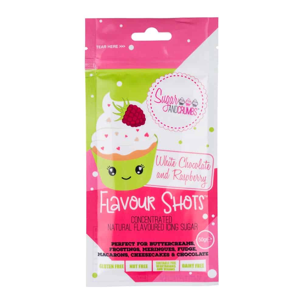 White Chocolate & Raspberry - Flavour Shots - Concentrated Icing Sugar 50g