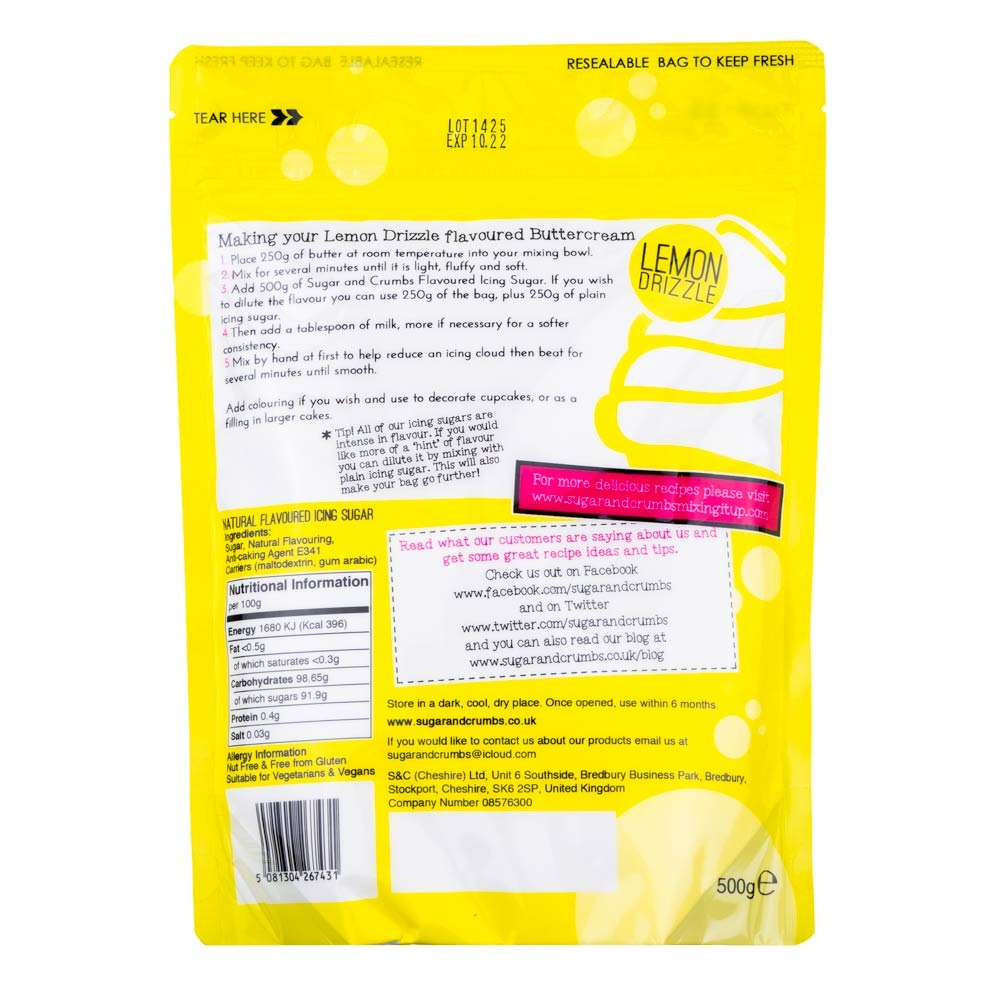 Lemon Drizzle - Flavoured Icing Sugar 500g