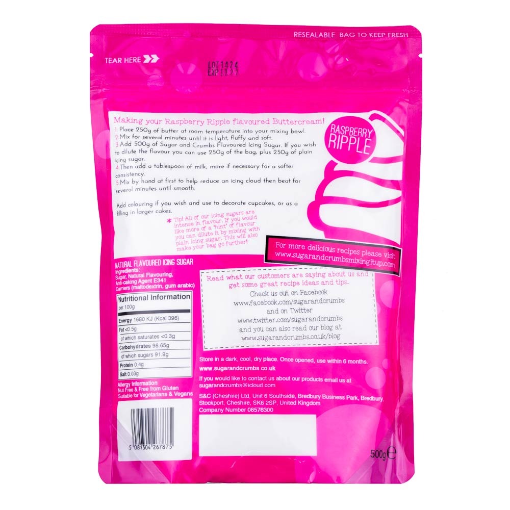 Raspberry Ripple - Flavoured Icing Sugar 500g