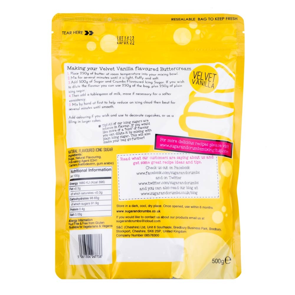 Velvet Vanilla - Flavoured Icing Sugar 500g