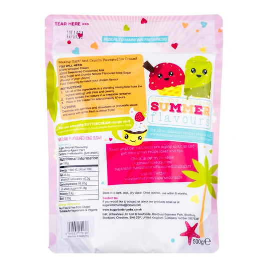 White Chocolate & Raspberry - Flavoured Icing Sugar 500g