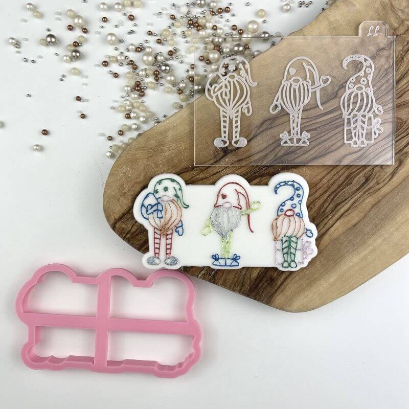 Lissie Lou - Friendly Gnomes Christmas Cookie Cutter, Stamp and Embosser
