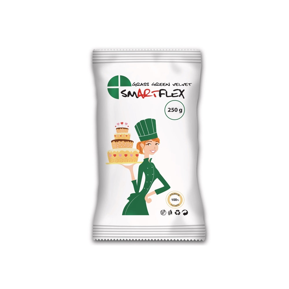 SMARTFLEX - (Red, Black, Grass Green) Velvet Sugarpaste (250g - 1kg)