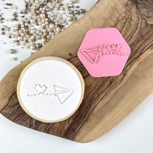 LissieLou Paper Aeroplane with Heart Valentine's Cookie Stamp