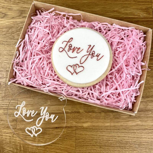 LissieLou Love You in Script Font Mother's Day Cookie Embosser