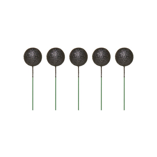 Metallic Black - Sparkle Foam Cake Deco Balls (Pack Of 5)