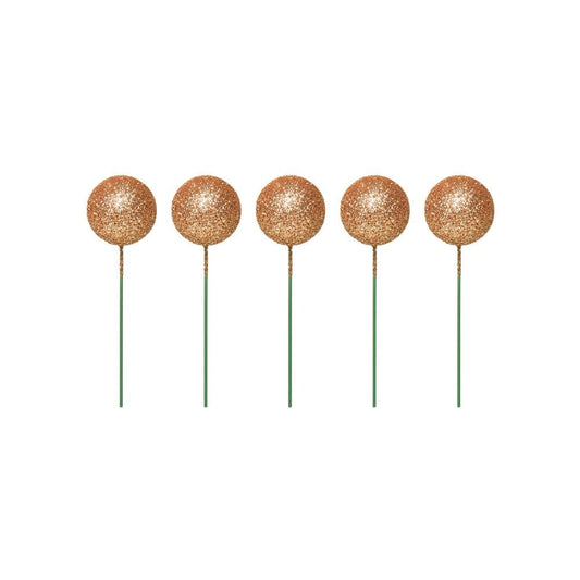 Metallic Gold - Sparkle Foam Cake Deco Balls (Pack Of 5)