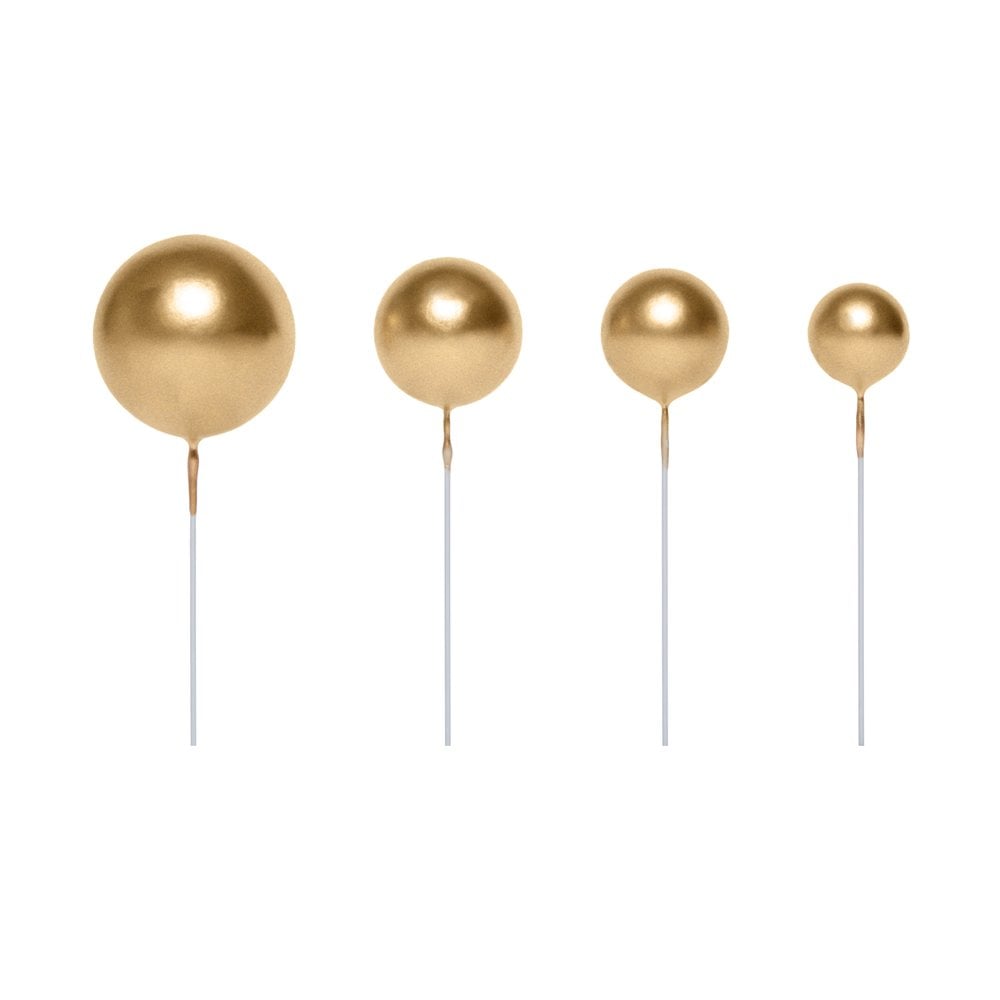 Metallic Gold - Sphere Cake Deco Balls (Pack Of 5)