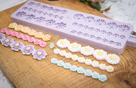 Miniature Flower Borders Silicone Mould