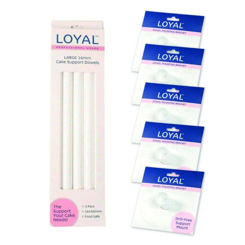 Pack Of 5 Large Dowels & Mounting Brackets - LOYAL