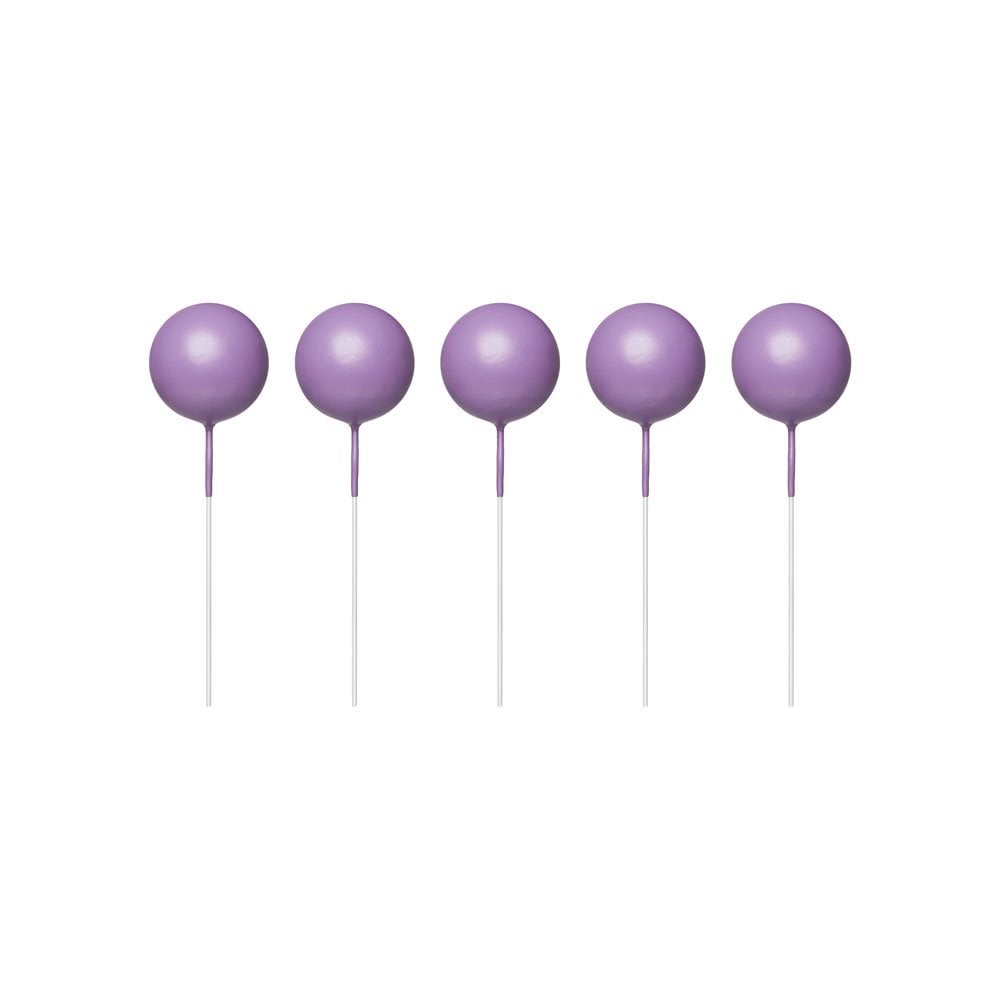 Purple - Sphere Cake Deco Balls (Pack Of 5)