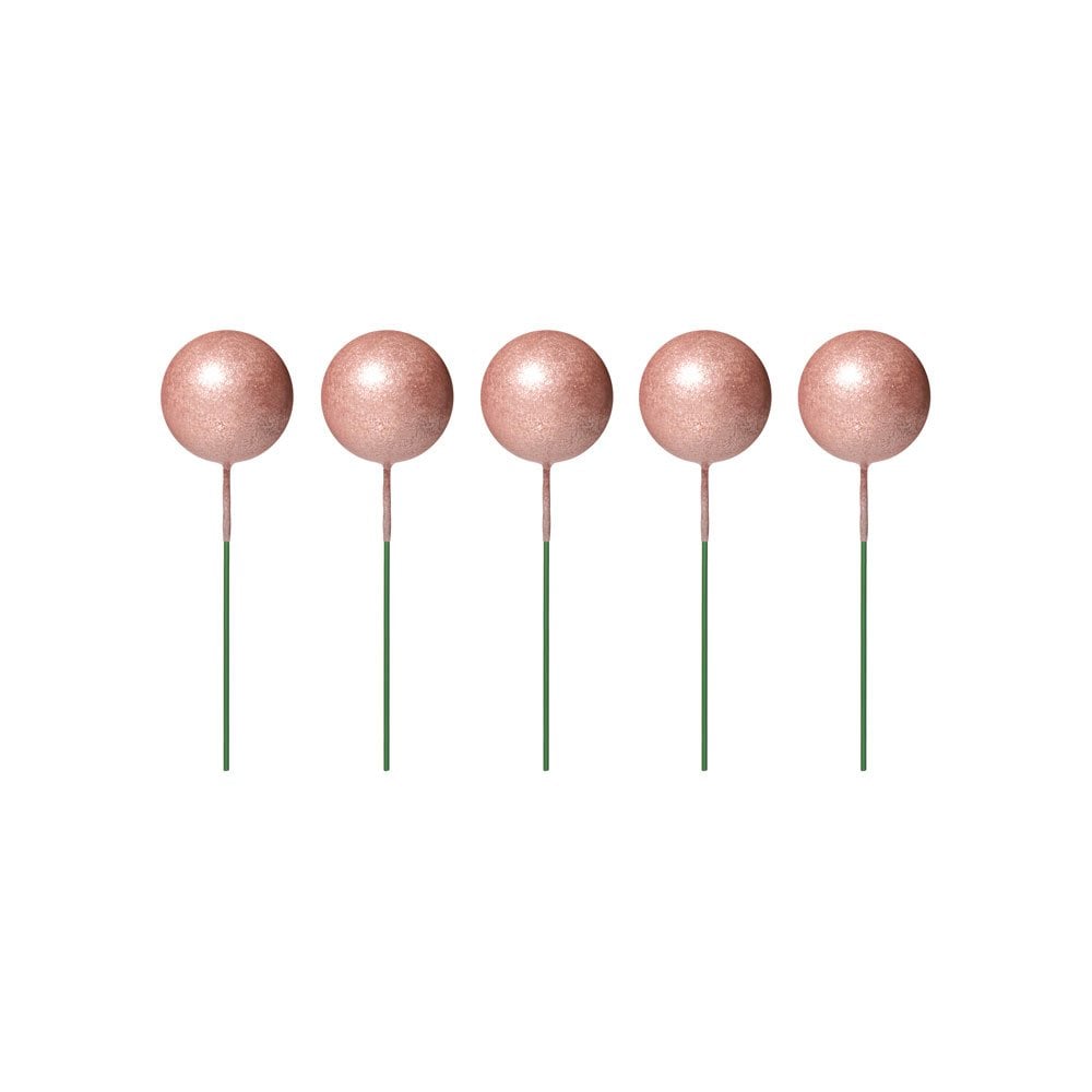 Rose Gold - Sphere Cake Deco Balls (Pack Of 5)