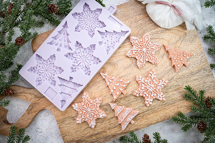 Snowflakes & Christmas Trees Silicone Mould