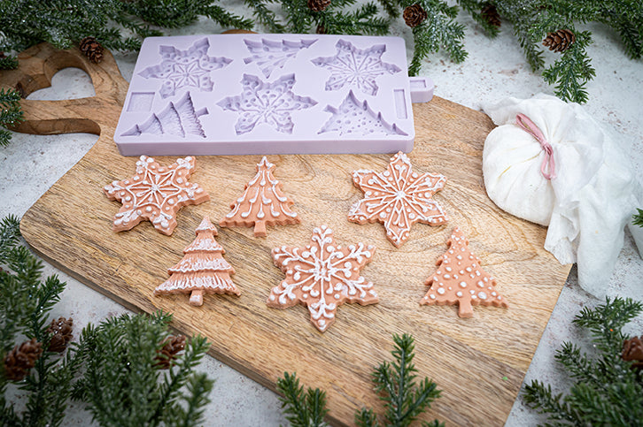 Snowflakes & Christmas Trees Silicone Mould