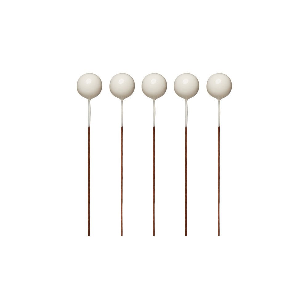 White - Sphere Cake Deco Balls (Pack Of 5) - 1cm