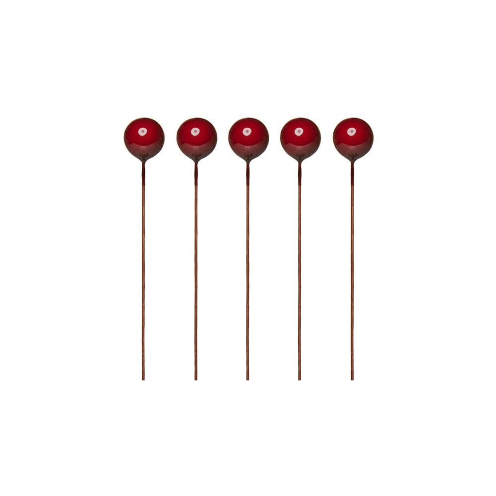 Wine Red - Sphere Cake Deco Balls (Pack Of 5) - 1cm