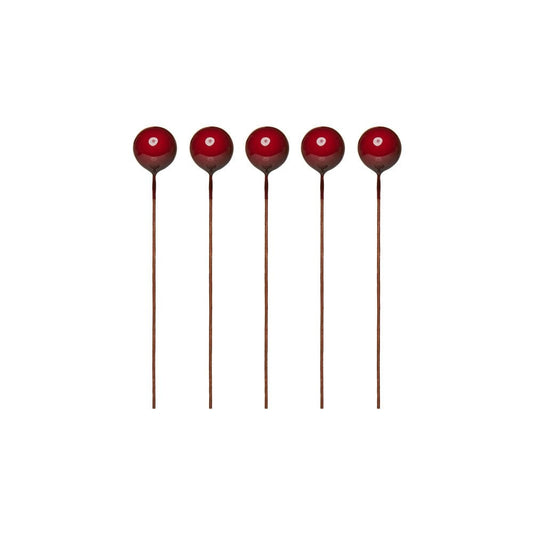 Wine Red - Sphere Cake Deco Balls (Pack Of 5) - 1cm