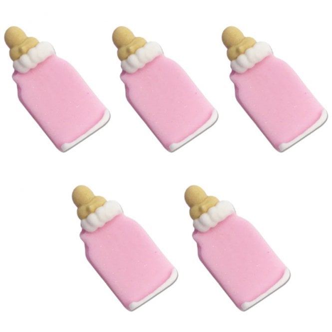 ANNIVERSARY HOUSE Baby Girl Bottle Cake Toppers x 5