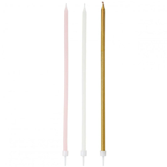 ANNIVERSARY HOUSE - Extra Tall Metallic Candles x 16