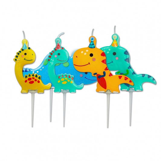 ANNIVERSARY HOUSE - Dino Party Pick Candles x 5